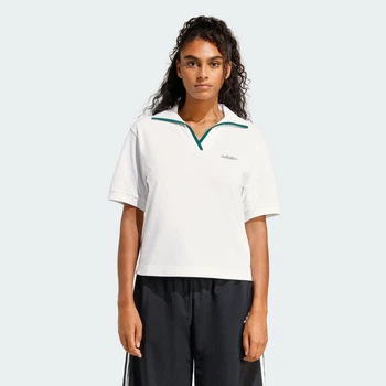 Женская футболка-поло Seasonal Essentials Colorpop with Embroidered Graphic adidas JZ0191 (XS) белый (4068821750661)