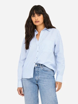 Рубашка хлопковая женская ONLY 15338944-Cashmere Blue M Голубая (5715612349700)