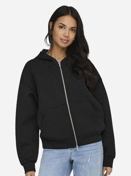Толстовка на молнии с капюшоном женская ONLY 15383142-Black S Черная (5715910282020)