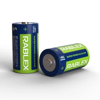 Алкалінова батарейка Rablex LR14/C 2шт SHRINK
