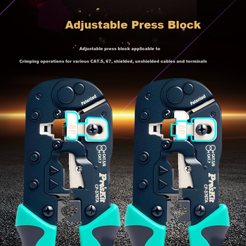 Многофункциональный инструмент Pro'sKit CP-376TA для зачистки, обжима и резки кабелей CAT.7, Cat5, Cat6, Cat7 (3 в 1).