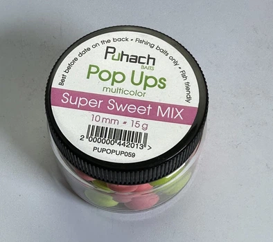 Плаваючий бойл Puhach поп ап Pop Ups 10 mm Multicolor - Super Sweet MIX (Суперсолодкий мікс),PUPOPUP059