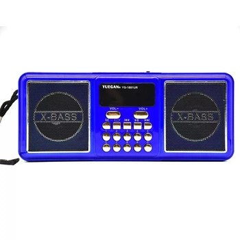 Портативный радиоприёмник аккумуляторный FM радио YUEGAN YG-1881UR c SD-карта, MP3 плеер синий