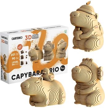 Картонный 3D пазл-конструктор Cartonic 3D Puzzle Capybara Trio (CARTCAPYTRIO)