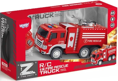Zdalnie sterowany wóz strażacki Woopie RC z funkcją pryskania wodą Czerwony (52302) (5906280652302)