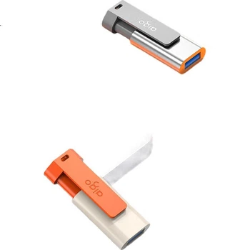 Флеш-накопичувач Aigo 32 ГБ USB 3.2 U332, висувна застібка, молодіжне поєднання двох кольорів, яскраво-помаранчевий