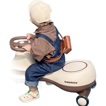 Машинка-каталка Babyhood Twist Car для дітей 1-6 років, музична, карамельного кольору