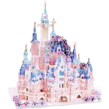 Подарок на День защиты детей от United Imagination, совместимый с LEGO Disney Castle, украшение для дома, игрушка для девочки, подарок для девушки.