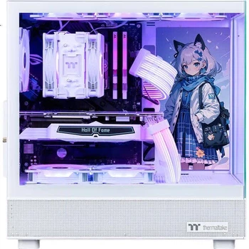 Корпус Thermaltake (TT) Steel Shadow Transparent S Seaside View Case Computer Tower White (для материнской платы ATX / поддержка водяного охлаждения 360 мм / панорамный обзор 270° / 9 мест для вентиляторов / видеокарта 4090)