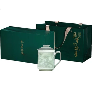 Чашка чайная Jinxiangyu из фарфора Цзиндэчжэнь ручной работы с резьбой