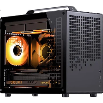 Корпус JONSBO Z20 Black MATX (приблизно 20 літрів, знімна ручка, 240-мм радіаторна підтримка, 163-мм повітряне охолодження, блок живлення ATX, довга відеокарта, Type-C)
