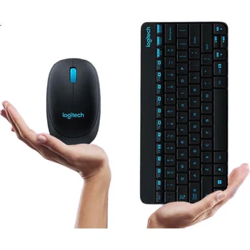 Беспроводной офисный комплект клавиатуры и мыши Logitech MK245Nano [корпоративного класса], компактная мини-клавиатура и мышь с беспроводным приемником 2,4 ГГц, черный [скидка при заказе одной единицы]