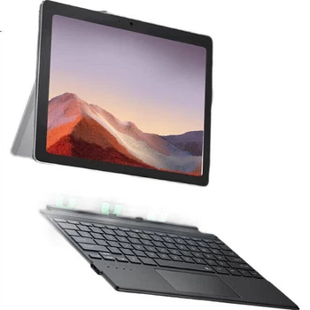 Беспроводная клавиатура BIAZE Bluetooth, совместимая с Microsoft Surface Pro 4/5/6/7, ноутбуком, планшетным ПК 8/9/X, сенсорным экраном, двухцветной подсветкой, ультратонкий корпус цвета мокко.