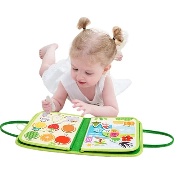 Тканинна книжка Jollybaby на липучці, що відривається, іграшка для прорізування зубів у дитини, міцна, стійка до розривів іграшка, дитячий подарунок, книжка-відрив - у стилі джунглів