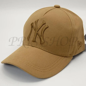 Кепка Unisex с брендовая вышивкой бейсболка котоновая с регулировкой размера New York Bth20781 L / 57-58 Темно-бежевый