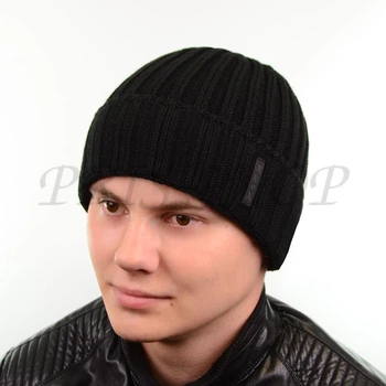 Шапка мужская с отворотом на флисовой подкладке Alex 18109 L / 57-58 Черный