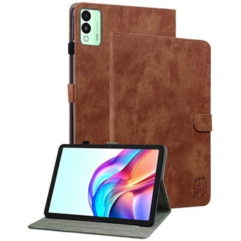 Защитный чехол Deexe Cute Tiger для TECNO Megapad 11 - Brown