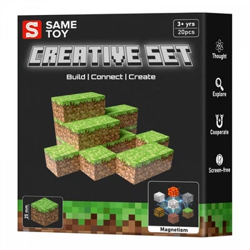 Магнитный конструктор Same Toy Creative Set Grass 20эл mcraft-2002-sm