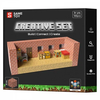 Магнитный конструктор Same Toy Creative Set Brick House 100эл mcraft-1110-sm