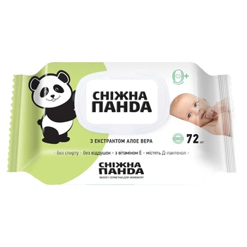 Влажные салфетки для детей Снежная Панда с алоэ 72 шт (GOSP-970442)