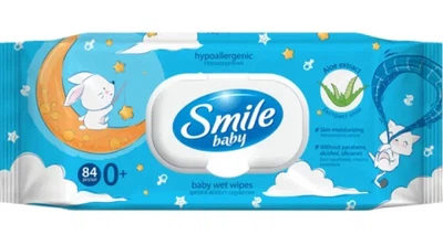 Салфетки Smile Baby влажные ультрамягкие с экстрактом алоэ 84 шт (BIO-42107452)