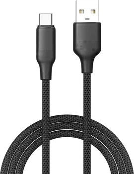Кабель USB-Type-C 2м ColorWay (TPE embossed) 3А, чорний (CW-CBUC102-BK)
