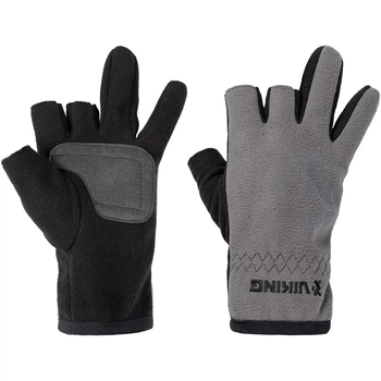 Перчатки Viking Fishing Ice Master Gloves M (fleece) 3 cut finger Grey-graphite