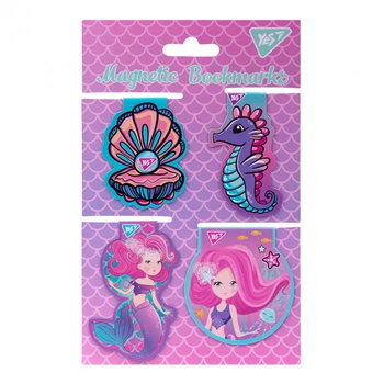 Закладки магнітні YES "Mermaid", висікання, 4шт