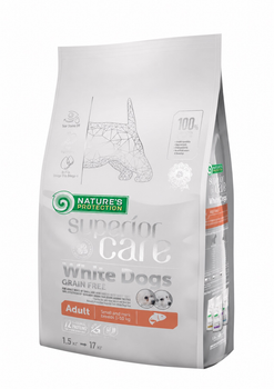 Сухой беззерновой корм для взрослых собак мелких пород с лососем Nature’s Protection Superior Care White Dogs 17 кг. (NPSC45996)