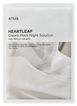 Успокаивающая тканевая маска с гуттуиниие Anua Heartleaf Cream Sheet Mask Night Solution 25 мл