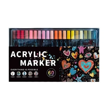 Набір акрилових маркерів 72 кольори Acrylic Marker для скла, дерева, каменю, пластику