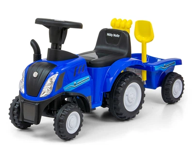 Дитячий трактор каталка Milly Mally New Holland Blue з причепом каталка толокар від 1 року трактор дитячий біговел каталка від 12 місяців
