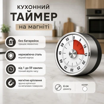 Кухонный таймер на магните MagneticTimer, белый