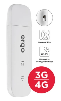 Роутер ERGO W023‑CRC9 LTE USB Wi‑Fi 3G/4G + СП ifecell 4G Тандем