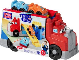 Ciężarówka Mega Bloks Buduj i ścigaj się + 2 samochody i klocki 19 elementów JFR29 2 (194735303977)