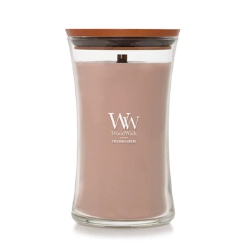 Ароматична свічка з какао та копченим кашеміром Woodwick Large Patchouli Crème 609 г