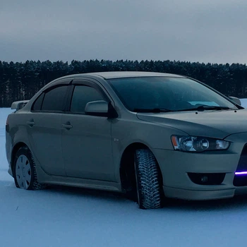 Дефлекторы окон VL-Tuning на Mitsubishi Lancer X 2007- седан (накладные)