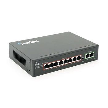 POE коммутатор Merlion 8 POE 10/100 + 2 RJ45 10/100 + встроенный блок питания 52V 1.8A BT-D6010FE