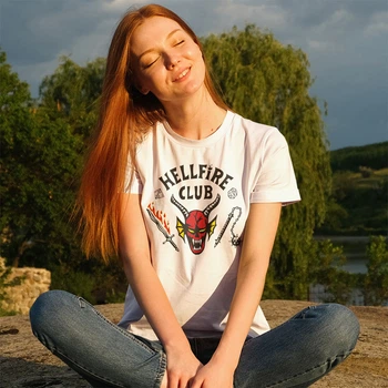 Футболка LOYS Stranger Things (Hellfire Club Logo wht) белый XS