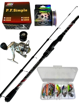 Набор для ловли хищника Siweida Marlin 2.75 м (5-20 г) + катушка EOS Simple 3000 + шнур 0,10мм 150 м + набор приманок