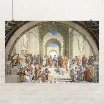 Постер Афинская школа, Рафаэль, Raphael Santi, School of Athens, A3 28×42 см (id6956)