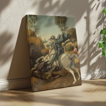 Интерьерная картина Святой Георгий и дракон, Рафаэль, Raphael, Saint George and Dragon, 40×30 см (id6948)