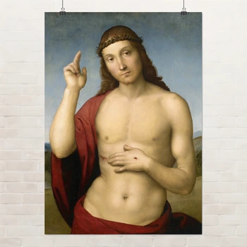 Постер Благословение Христа, Рафаэль, Raphael Santi, Christ Blessing , A3 42×30 см (id6957)