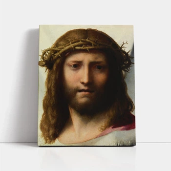 Інтер'єрна картина Голова Христа, Антоніо да Корреджо, Antonio da Correggio, Head of Christ, 37×30 см (id6969)