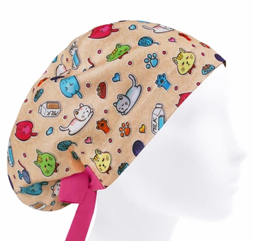 Медицинская шапочка женская HeadwearUniverse универсальная принт Кошки мышки