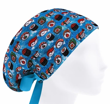 Медицинская шапочка женская HeadwearUniverse универсальная принт Маки-суши