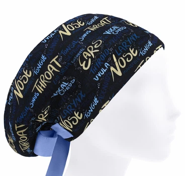 Медицинская шапочка женская HeadwearUniverse универсальная принт ЛОР надписи
