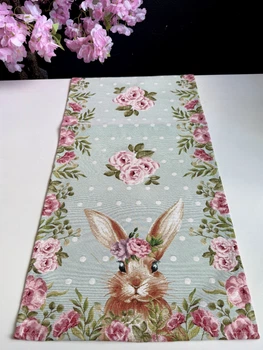 Дорожка на стол «Кролик в веночке» 40×100 см.