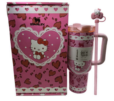 Термос термокружка Stanley Quencher H2.0 Tumbler Светится в темноте 1,18 л Hello Kitty Valentine Pink Edition KT7001978