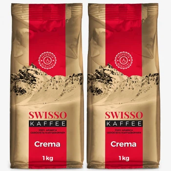 Набір кави в зернах Swisso Crema 100% Arabica 1+1, 2×1 кг